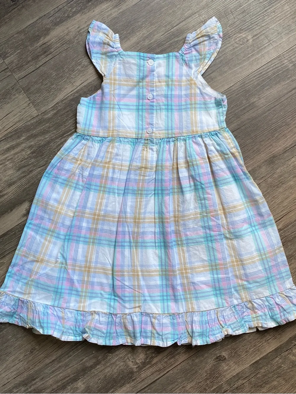 OshKosh B'gosh Pastel Plaid Ruffle Dress Size 4T
